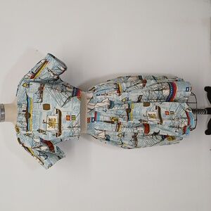 Farewell Frances Ship Boat Travel Themed Skirt and Cropped Top Set Size Small